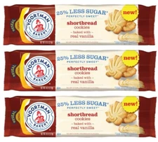 3 Voortman Bakery 25% Less Sugar Shortbread Vanilla Cookies Perfectly Sweet 8 oz