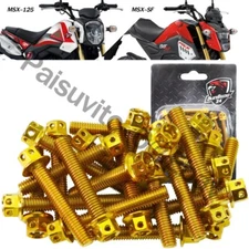 100% Stainless Engine Cover  Crank Screws For MSX125 GROM125 2013-20 23 Pcs Gold