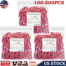 500Pcs Heat Shrink Waterproof Wire Connectors Butt Seal Terminals Red 22-16AWG