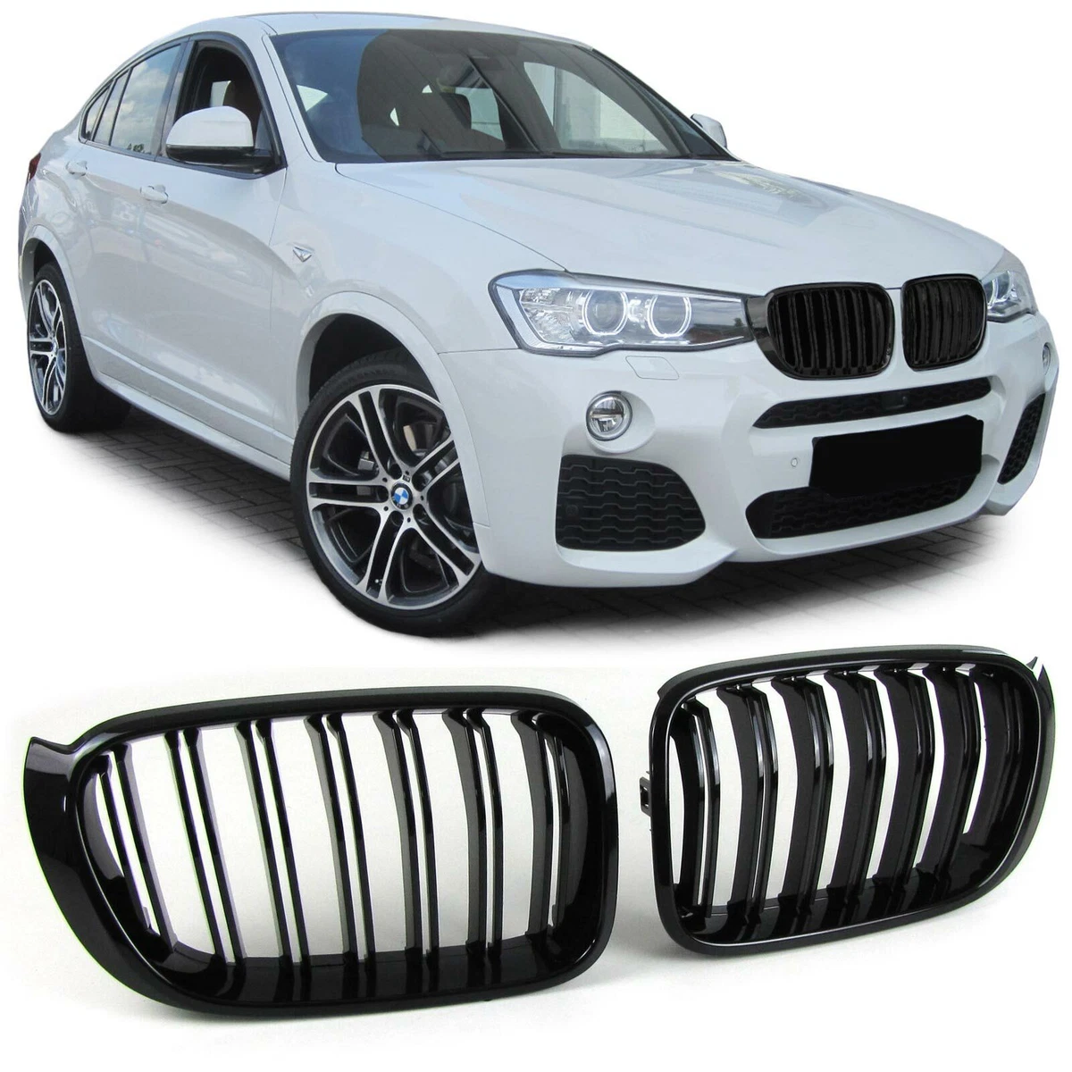 Calandre Avant Noire à Mailles Verticales Pour BMW X4 G02 / X3 G01 G08 (2018-2021) - Artudatech