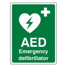 AED Emergency Defibrillator Sign- CLEARANCE
