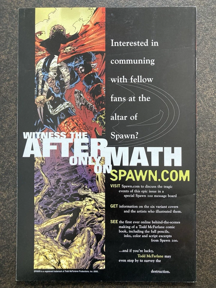 SPAWN #100 MCFARLANE VARIANT 2000 IMAGE COMICS CAPULLO ANGELA MALEBOLGIA DEATH - Image 2 of 4