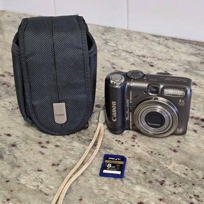 Canon PowerShot A590 IS 8.0MP Digital Camera Tested & Works W/ SD Card