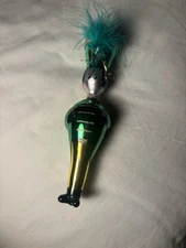 Di Carlini Green Soldier Boy Ornament Hand Blown Glass Italy