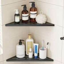 2 Pack Corner Shower Shelf 10 Inch Recessed Slot Design Bathroom Tiled Wall