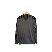 Adidas Essentials Warm-Up 3-Stripes Track Jacket Dark Gray - Men  s XL