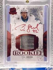 Tim Heed Patch Auto Tag /9 2017-18 The Cup Ice Hockey San Jose Sharks 