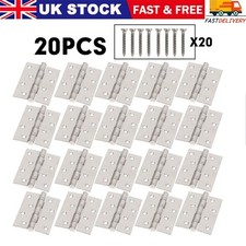 20pcs STAINLESS STEEL BUTT HINGES Large 4"/100mm Internal/External Door Pair Set