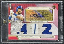 KYLE SCHWARBER 2018 TOPPS TRIPLE THREADS #TTAR-KS3 GU JERSEY AUTO RUBY 1/1 CUBS