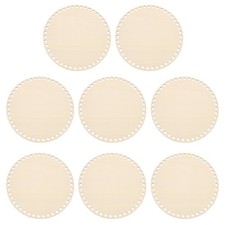 8" Dia Crochet Basket Bottom, 8Pcs Round Blank Crochet Base, Woody