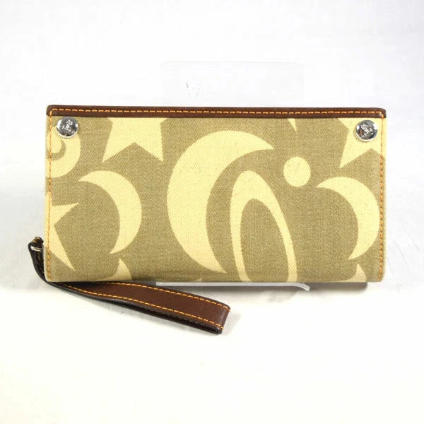 Vivienne Westwood Cartera Arquero Lona Cuero Caqui Redondo Cremallera Bolso de Mano Largo Foto 2 de 4