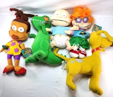 VTG Lot 5 Nickelodeon Rugrats Tommy Chuckie Susie Reptar Spike Plush Nanco 2000