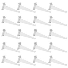 20 Pack Metal Slatwall Shelf Brackets with Lip Heavy Duty, Slatwall Accessory...