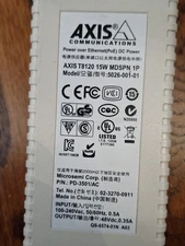 Axis Communications T8120 15W ,48v Model:5026-001-01 PoE Injector