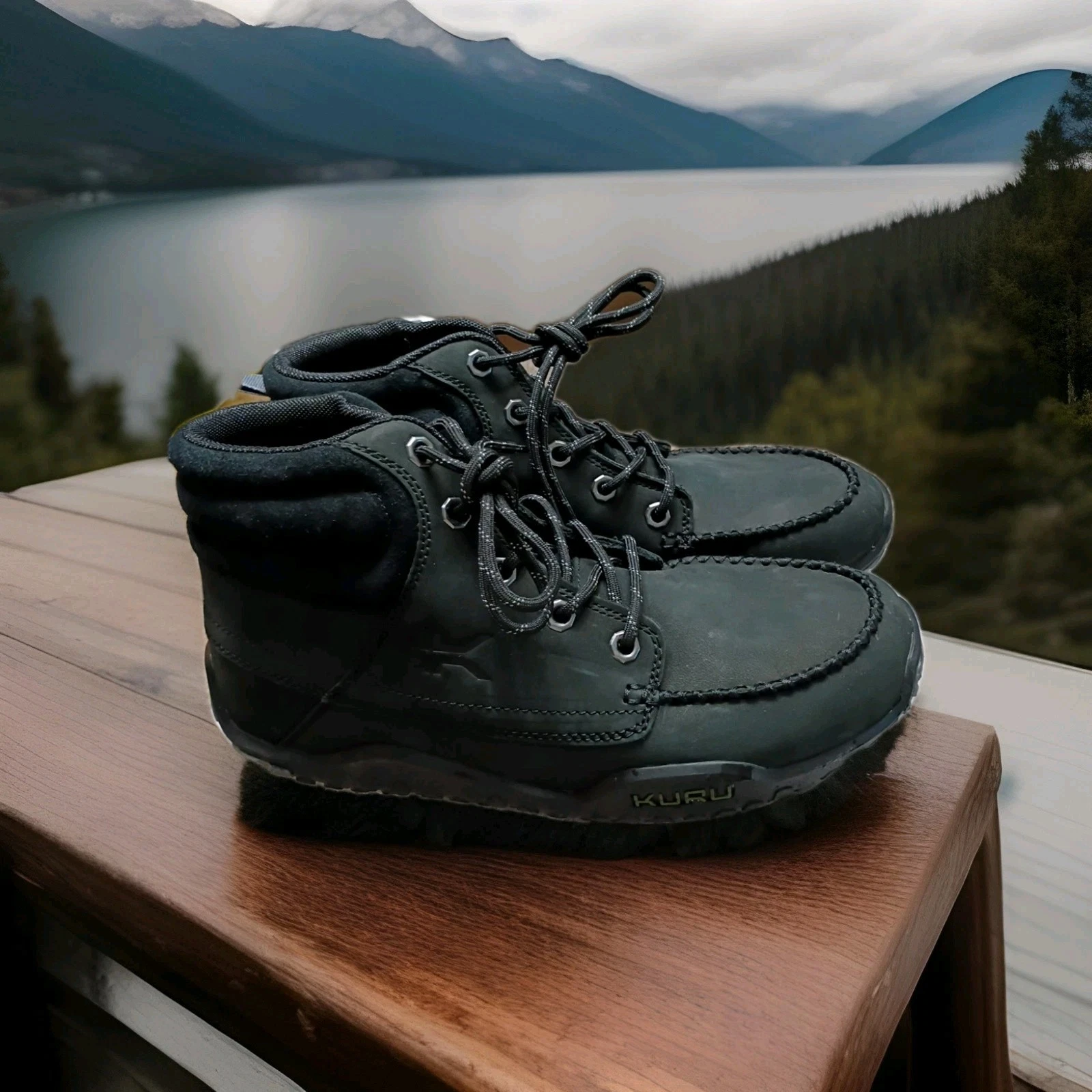 New Kuru Quest Support Plantar Fasciitis Hiking Black Leather Boots Mens 9.5