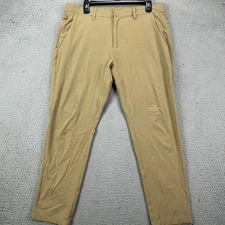 Fabletics Pants Golf Chino Mens 35X29 Tan Stretch Performance Tech Flat Front