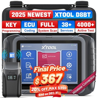 2025 USED XTOOL D8BT OBD2 Scanner Full System Diagnostic Tool Module E.CU Coding