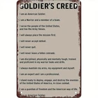 Vintage US Army Soldier's Creed Iron Tin Metal Signs Home Décor Wall Bar, or Mil