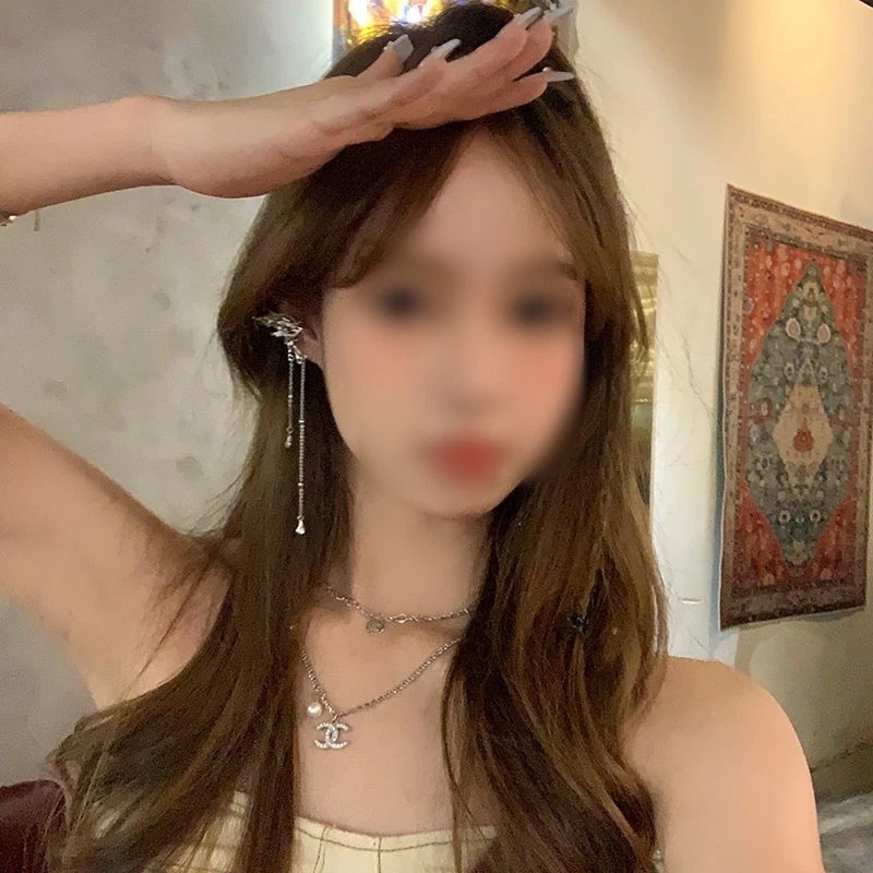 NOT SPECIFIED Élégantes pinces à oreilles papillon sans perçage avec chaîne chic et motif