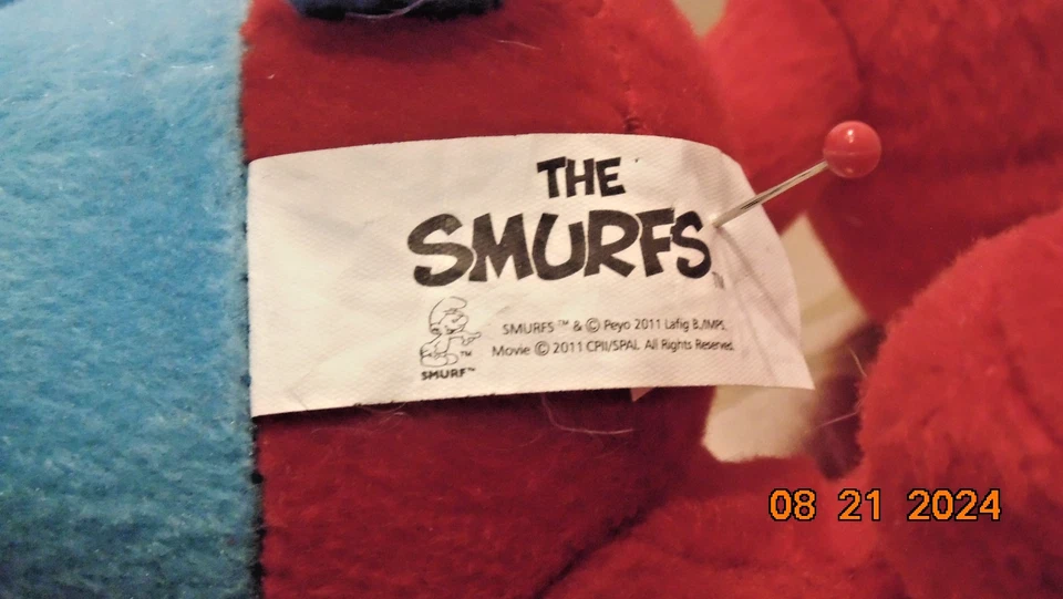 The Smurfs, PAPA SMURF Plush, 2011 Nanco, Plush Stuffed Toy (No Retail) - 12" - Image 3 of 4