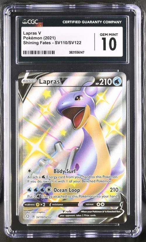 lapras v pokemon card value Lapras V SV110/SV122 Shining Fates Ultra Rare Full Art Pokemon Card * New *