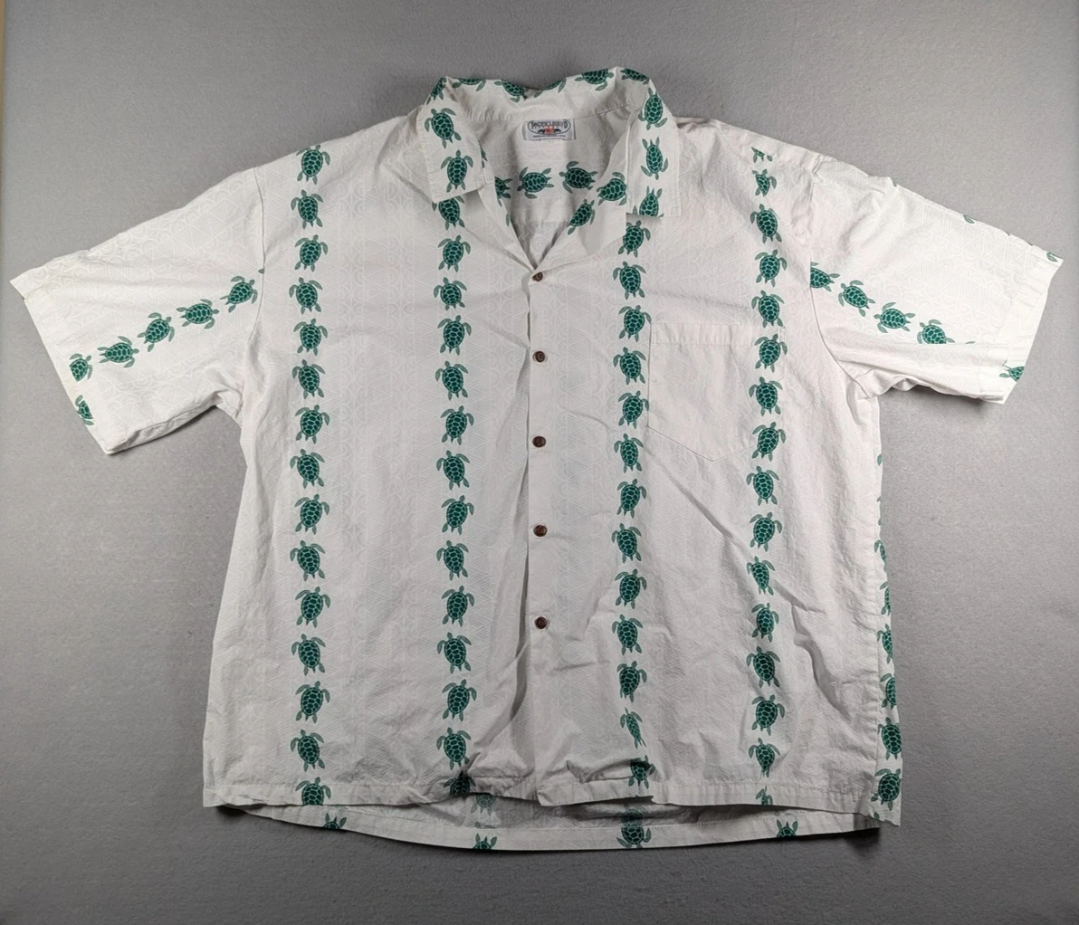 Pacific Legend Shirt Mens 4XL White Sea Turtle Hawaiian Aloha Camp Made In USA