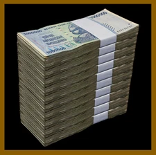 1000 x Zimbabwe 1 Million Dollar  Bundle Brick Bill Paper Money Currency