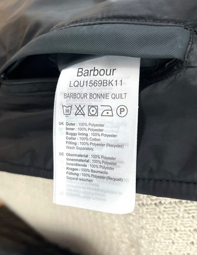 BARBOUR Black Bonnie Quilted Coat £229 Size UK 12 EU 38 USA 8 Large Net a Porter - Picture 12 of 17