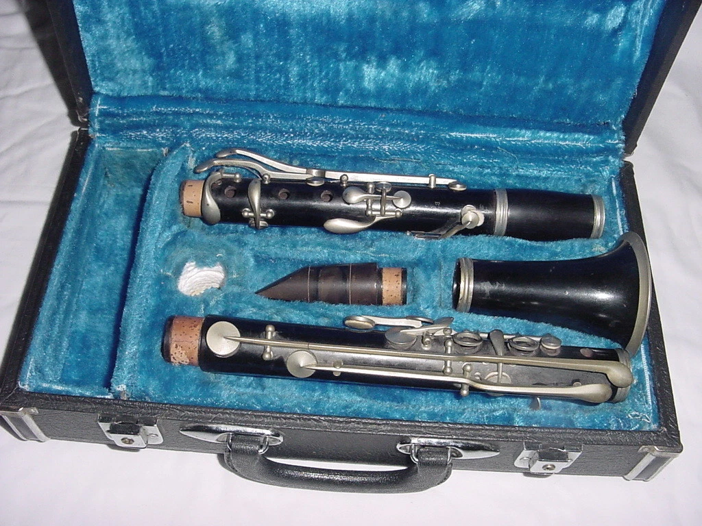 VINTAGE B WOOD CLARINET HIGH PITCH SELMER BARREL ALBERT SYSTEM