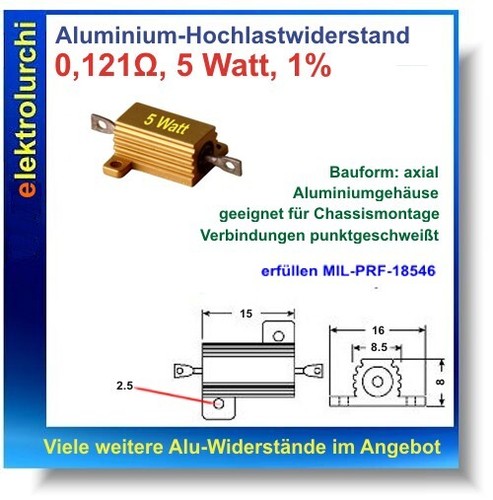 Leistungs Hochlast Alu Draht-Widerstand 10 25 50Watt, 1,%, 5% viele Werte 1St. - Bild 10 von 81