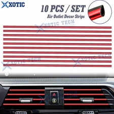 Universal Fit Red Chrome-plated PVC Auto Air Vent Outlet Decor Trim Cover Kit