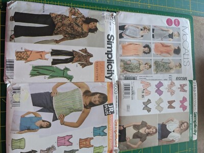 McCalls & Simplicity Shirt Sewing patterns bundle of 4 UNCUT sizes 16 to 24