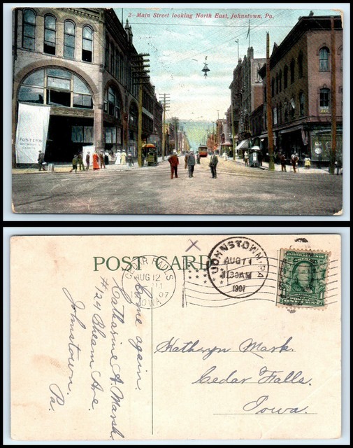 PENNSYLVANIA Postcard Johnstown, Main Street Looking North East K20
