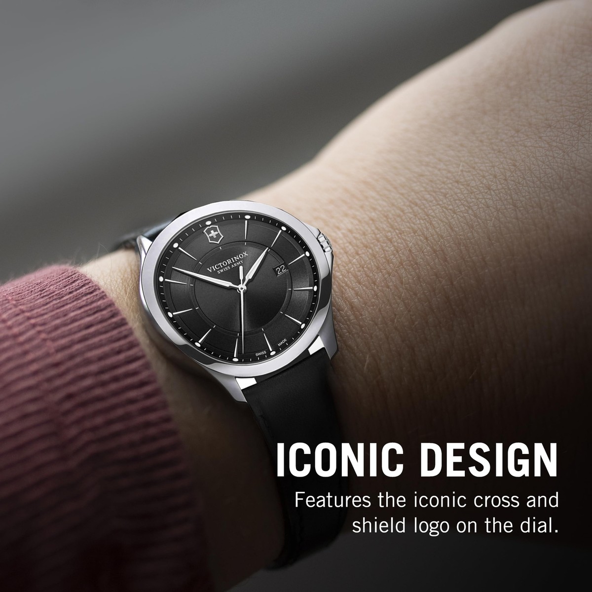 Victorinox Swiss Army Alliance Men's Black Dial, Black Leather