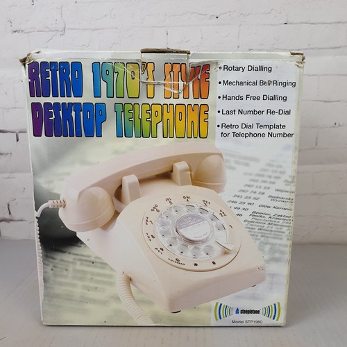 Telefono fisso da scrivania retro Steepletone ROSSO riproduzione quadrante rotante modello STP1960 - Foto 19 di 22