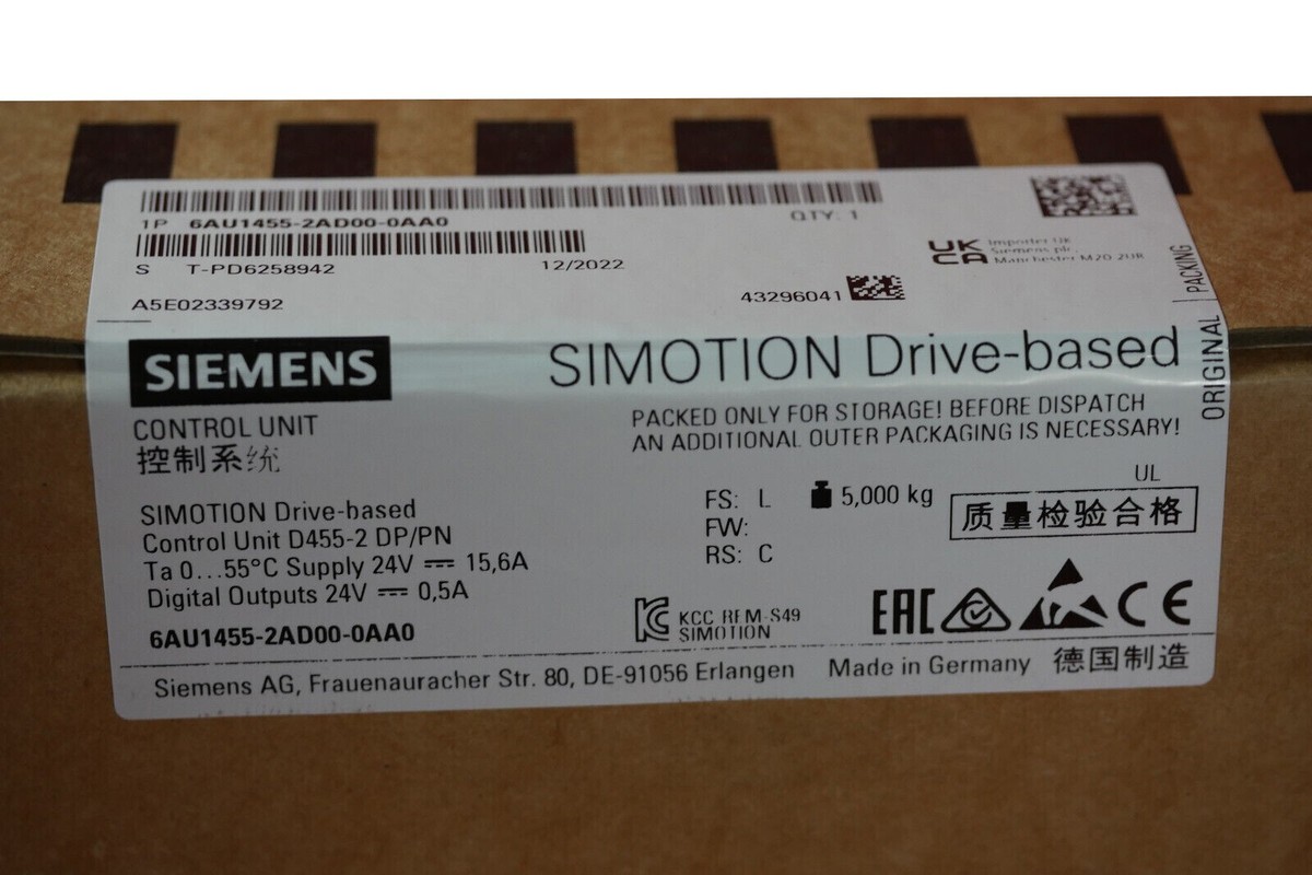 6AU1455-2AD00-0AA0 New SIEMENS SIMOTION Drive-Based 6AU1455-2AD00