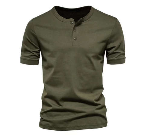 Crew Neck Button Up T Shirt Men Solid Color Short Sleeve Casual Dress top M-6XL - Picture 19 of 27