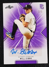 2021 Leaf PG Will Gibbs Purple 1/1 Auto Rookie Prospect RC Mississippi St #BAWG1