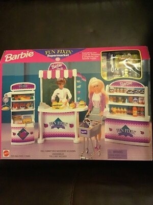 vintage 1996 Barbie Pet Shop, Fun Fixin Supermarket and Kitchen | eBay