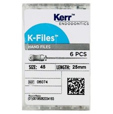  6-Pieces Kerr SybronEndo K-Files Hand Files Size-45 Length-25mm 06074