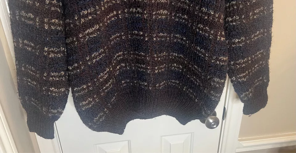 VTG Bonner Ireland Hand Loomed Wool Sweater Mens XL Chunky Fisherman Brown - GUC - Image 4 of 4