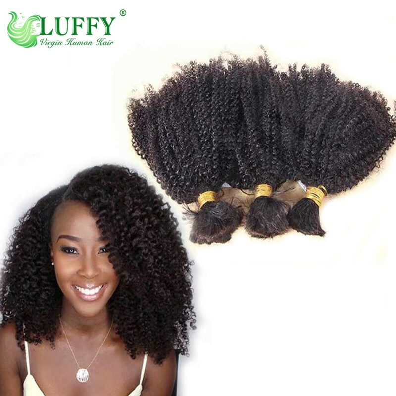 Afro Kinky Curly Human Hair Bulk Brazilian Virgin Human Hair Bulk
