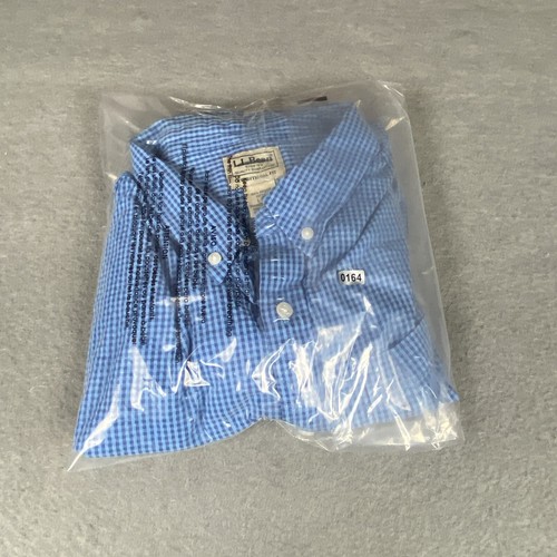 Vintage L.L. Bean Gingham Check Plaid Seersucker Mens L Button Down Shirt - Picture 6 of 6