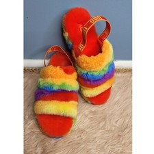 NWOB UGG Pride Fluff Yeah Faux Fur Slingback Sandal-SIZE 6