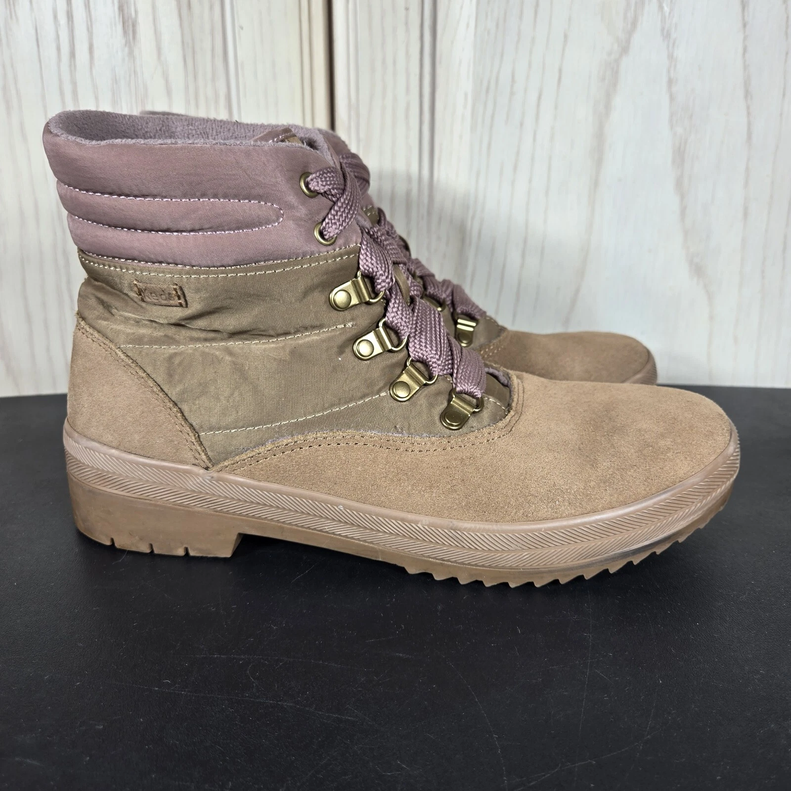Keds Camp Boots Womens 9.5 Suede Nylon Waterproof Combat Gorpcore Chunky Street