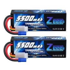 2x Zeee 3S LiPo Battery 5500mAh 11.1V 120C EC5 for RC Car Truck Boat Helicopter
