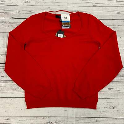 Vero Moda Red Soft Sweater Sweatheart Blouse Woman s Size Medium NEW