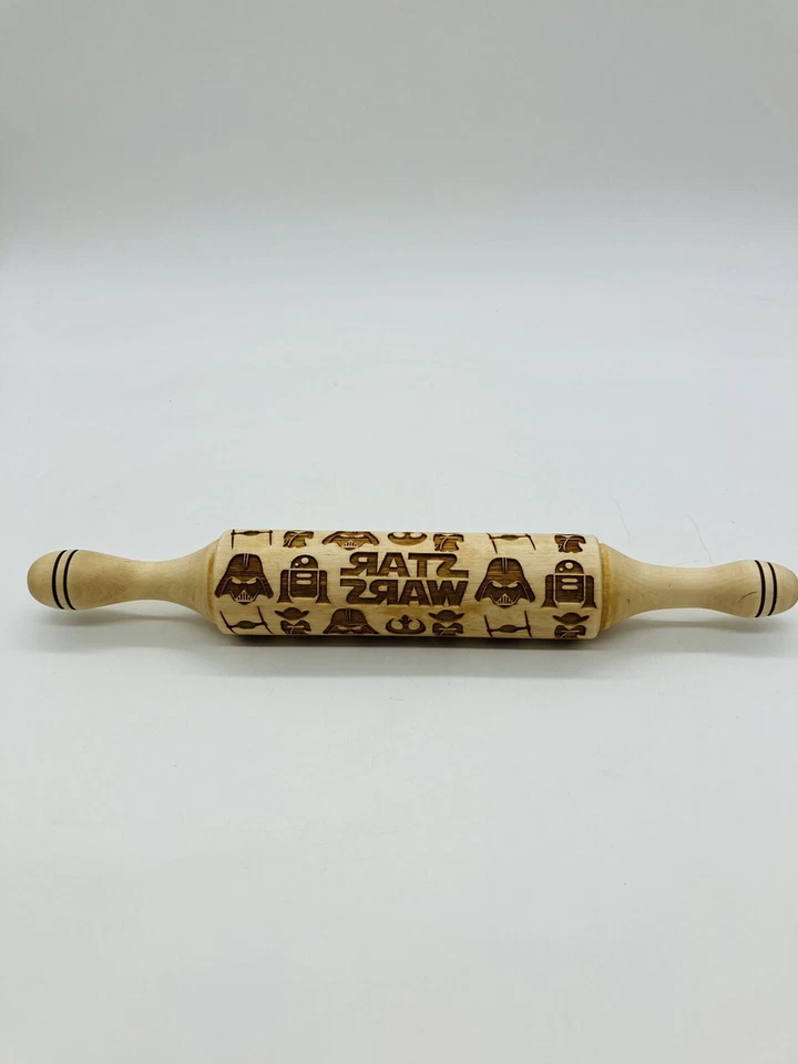 Star Wars Wooden Embossing Rolling Pin Star Wars Pattern Baking Cookie Dough - Image 2 of 4