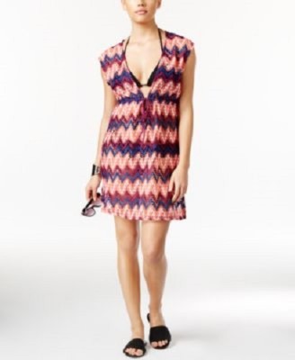 NWT Miken Swim Bikini Swimsuit Cover Up Tunic Size S Chevron Print ...