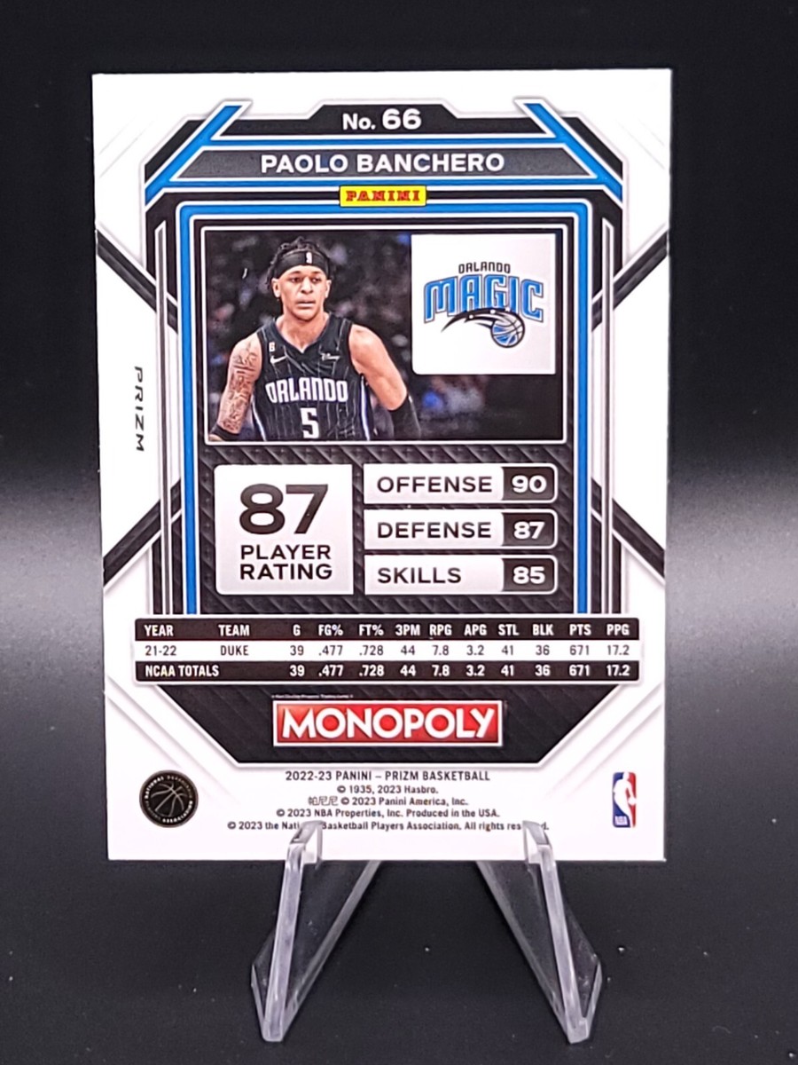 2022-23 Panini Prizm Monopoly Paolo Banchero Black Icons Prizm